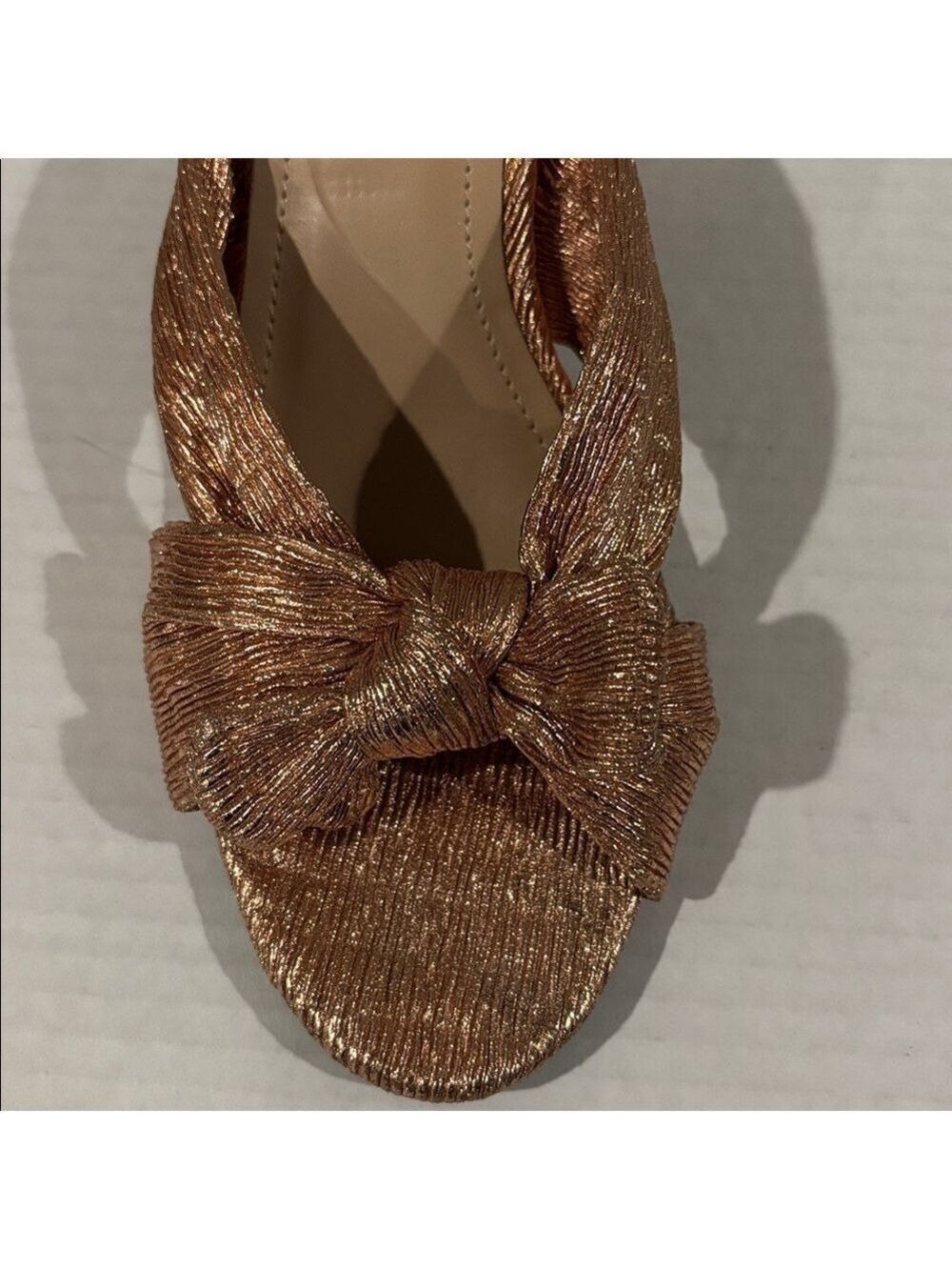 JoliMall Rose Gold Sandals With Bow On Vamp - Size 9 - Picture 5 of 8